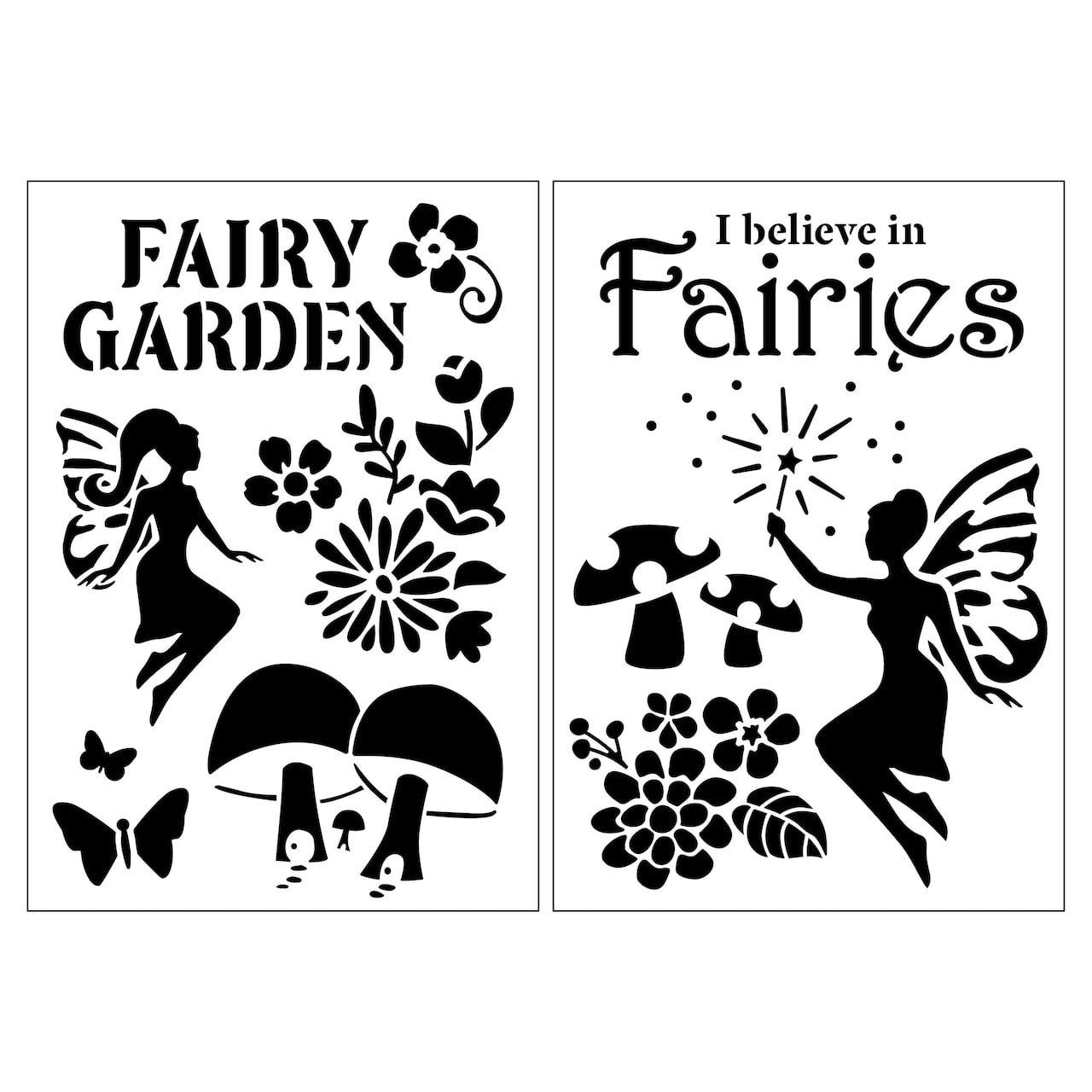 12 Pack: Fairy Garden Plastic Stencils, 7" x 10" by Craft Smart®